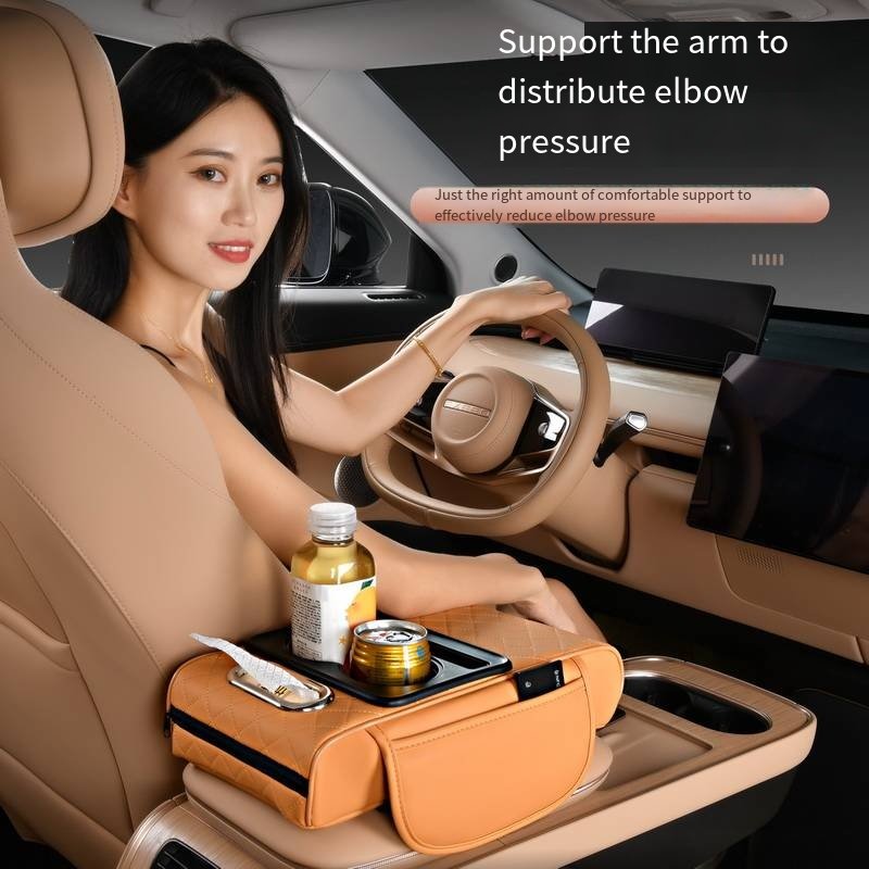 General Motors Central Armrest Box Storage Box Water Cup Paper Towel Storage One Side Can Be Placed Mobile Phone Style Simple