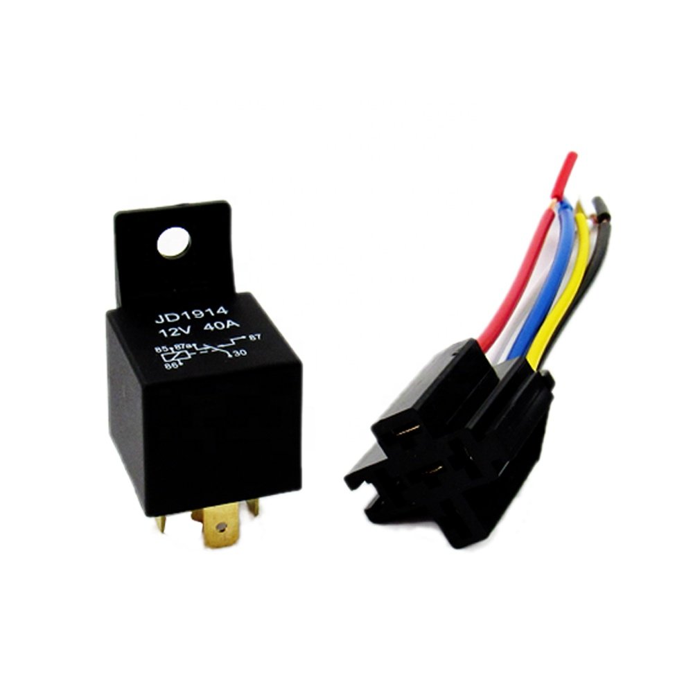 Manufacturer 5 Pin Auto Relay 12V/24V 40A Mini 5 Wire Relay with Socket for Car/boat