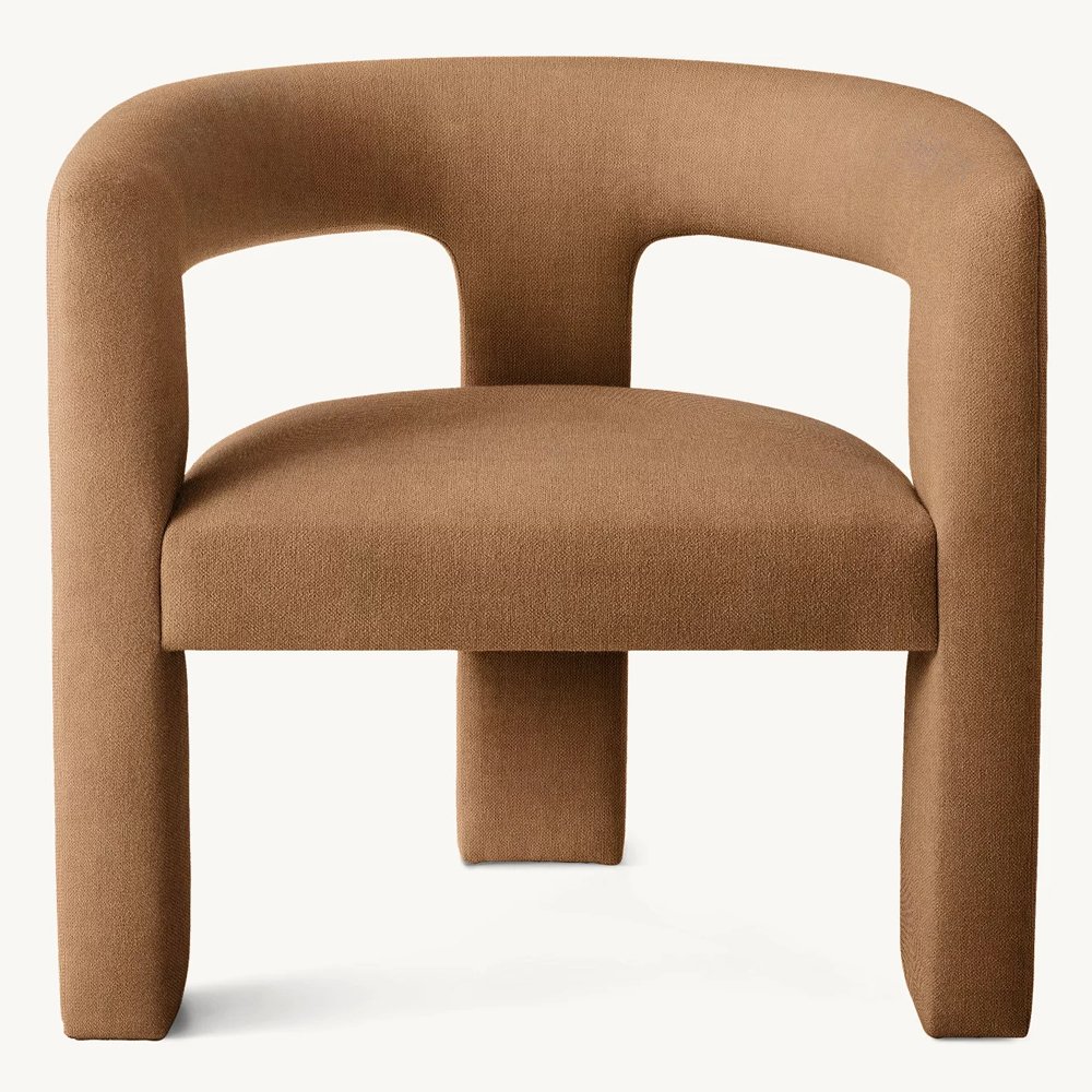 Living Space Fabric Single Coffee Chair Dining Room Armrest Chair Kitchen Upholstery Sofa Chair Factory Custom Furniture