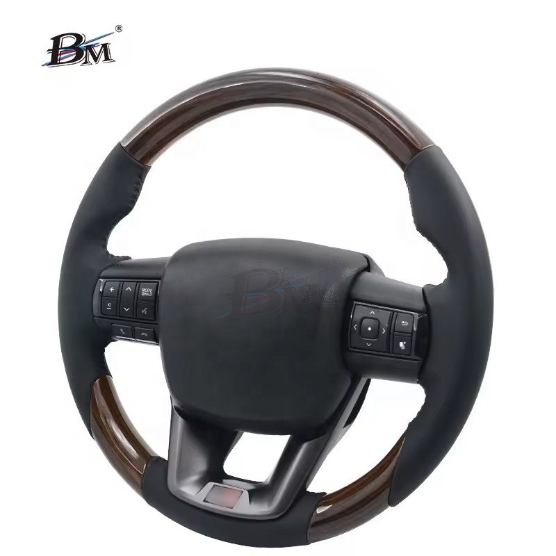 Upgrade For Toyota Land cruiser lc70 pick up 2022 2023-UP Wooden Leather Steering Wheels Assembly Interior Accessories For Cars