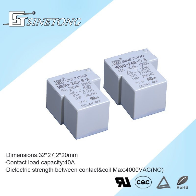 White Color NB90 24V Nomally Open 4 Pins Relay