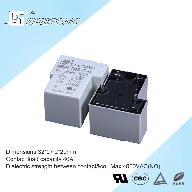 White Color NB90 24V Nomally Open 4 Pins Relay