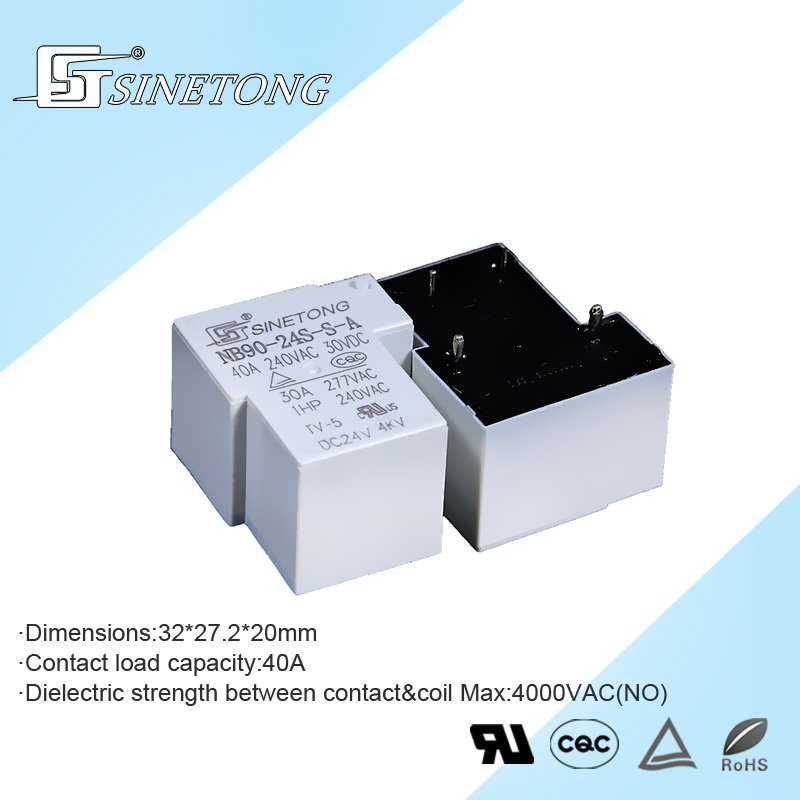 White Color NB90 24V Nomally Open 4 Pins Relay