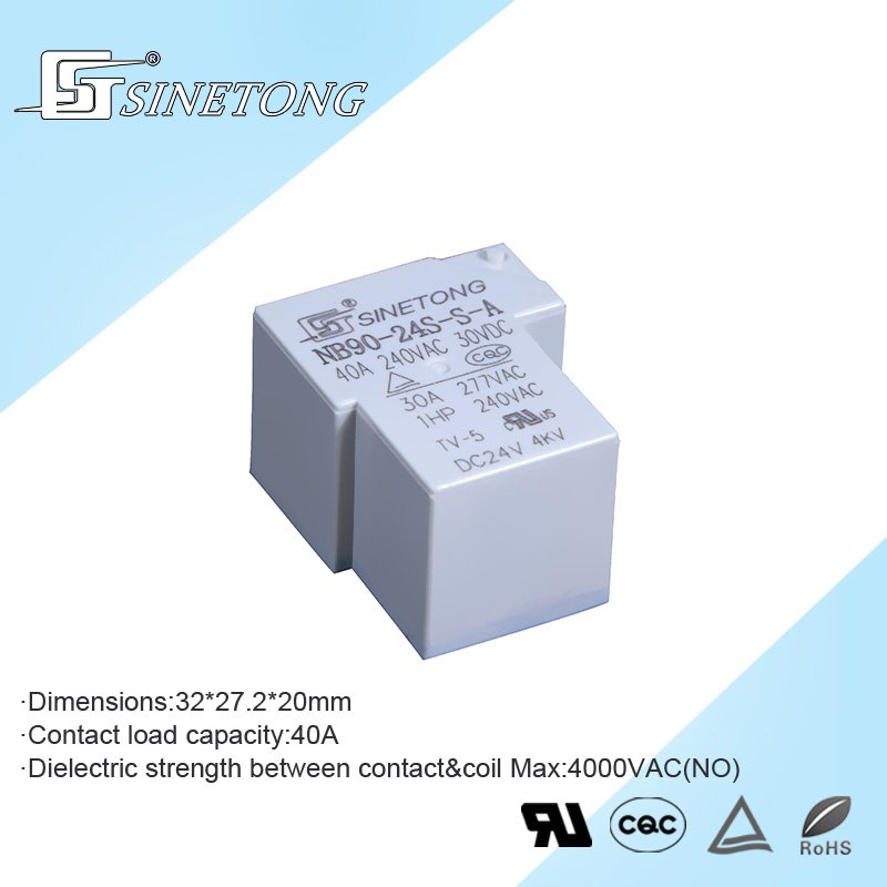 White Color NB90 24V Nomally Open 4 Pins Relay