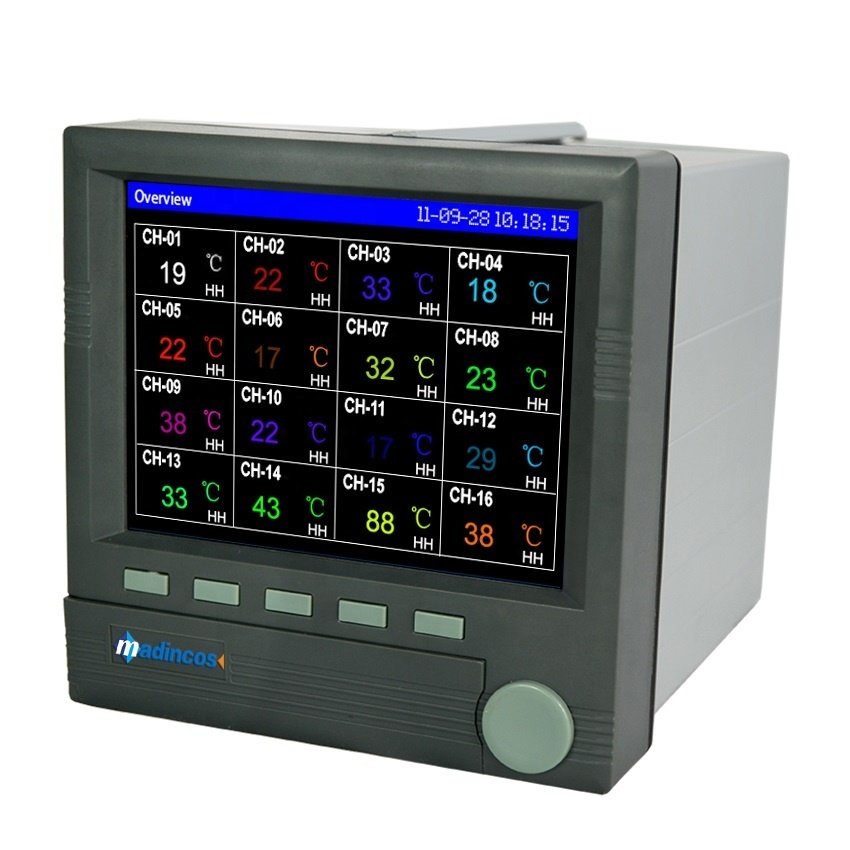 MPR5000: 5.6'' Industrial Universal Digital 16 Channels Modbus RS485 Multi Channel Color Paperless Recorder