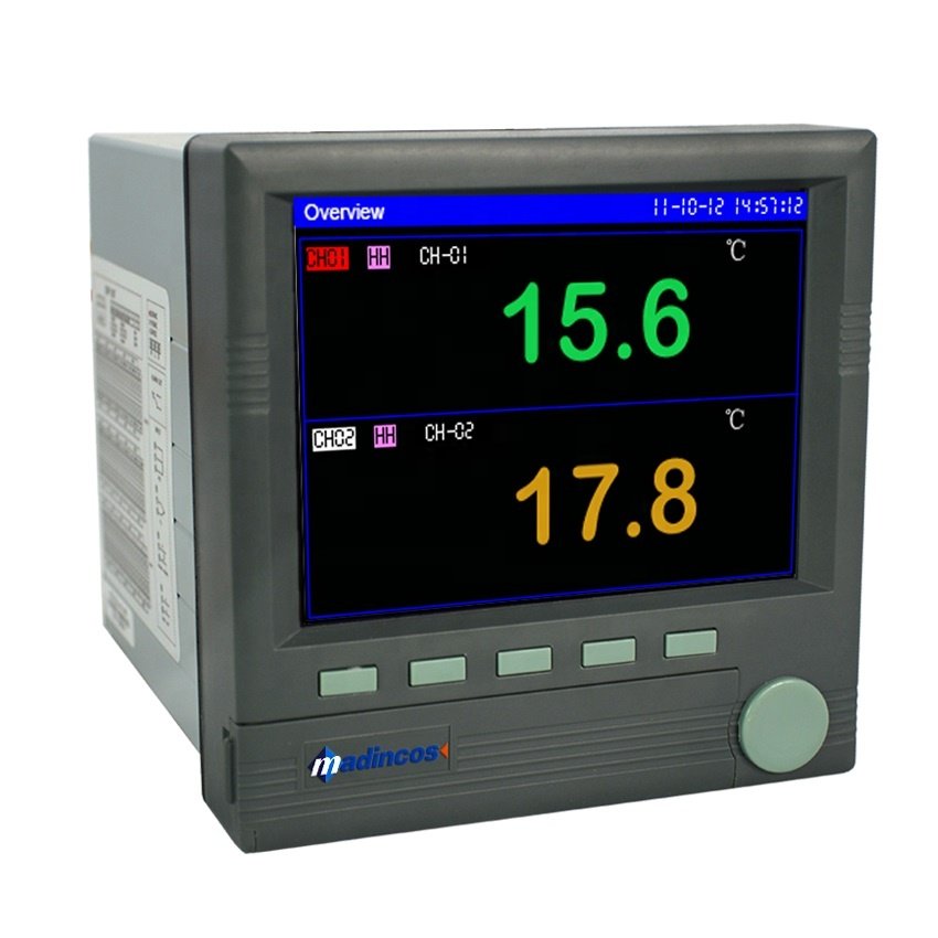 MPR5000: 5.6'' Industrial Universal Digital 16 Channels Modbus RS485 Multi Channel Color Paperless Recorder
