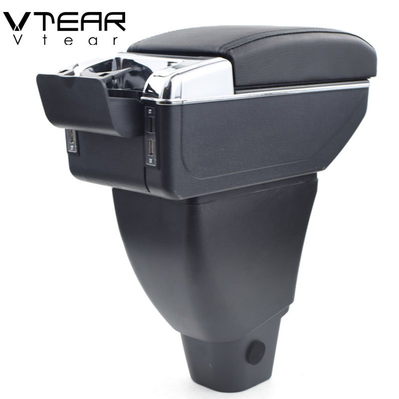 Vtear for Scion Xb Armrest USB Charging Heighten Double Layer Storage Box Central Store Content Arm Rest Car Accessories 04-07