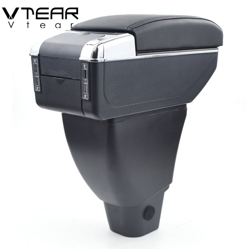 Vtear for Scion Xb Armrest USB Charging Heighten Double Layer Storage Box Central Store Content Arm Rest Car Accessories 04-07