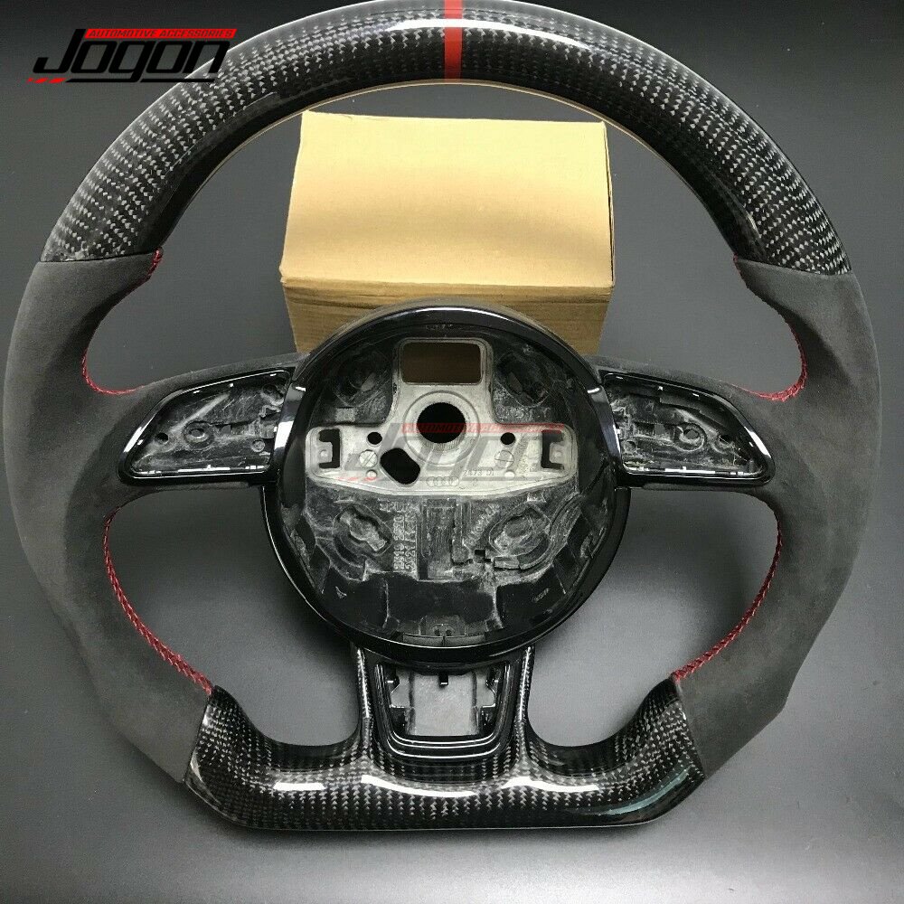 Replacement Real Carbon Fiber Steering Wheel For AUDI A3 A4 A5 A6 A7 S3 S4 S5 S6 S7 Car Accessories Customize Stylish Cover Trim