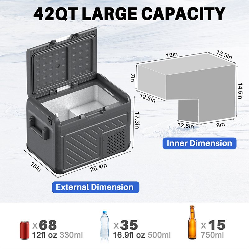 Portable Mini Compressor Car Fridge 40l Cooler Box Dc/ac Refrigerator With Certificate Portable Car Refrigerator