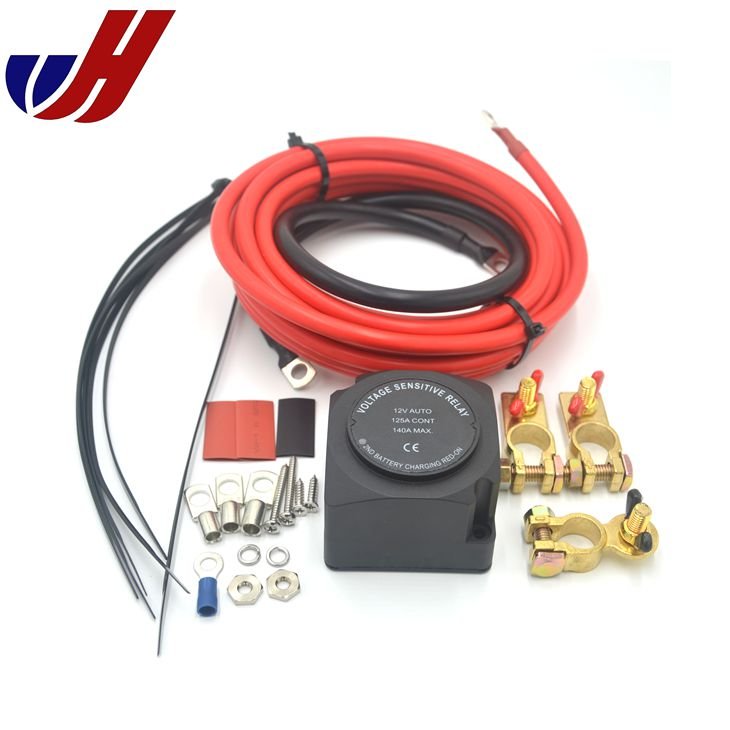 Dual Battery Isolator Kit 12 Volt 140 Amp with Voltage Sensitive Relay Boat VSR Double Battery Automatic Charger Fits RV UTV
