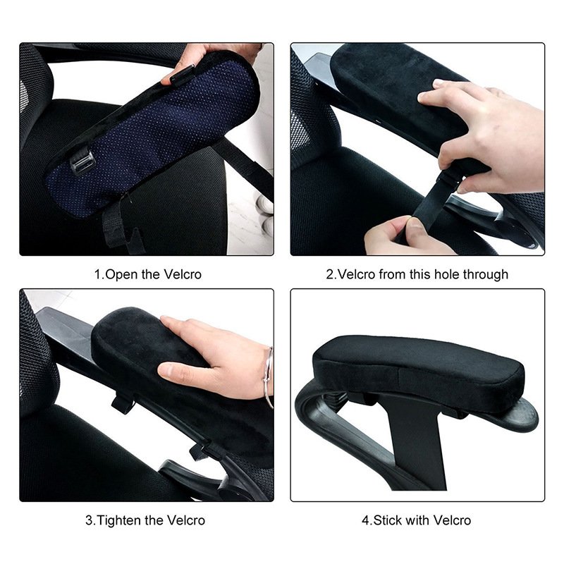 Ergonomic Foam Office Chair Armrest Pads Comfy Gaming Chairs Arm Rest Cushion for Elbows Forearms Pressure Relief