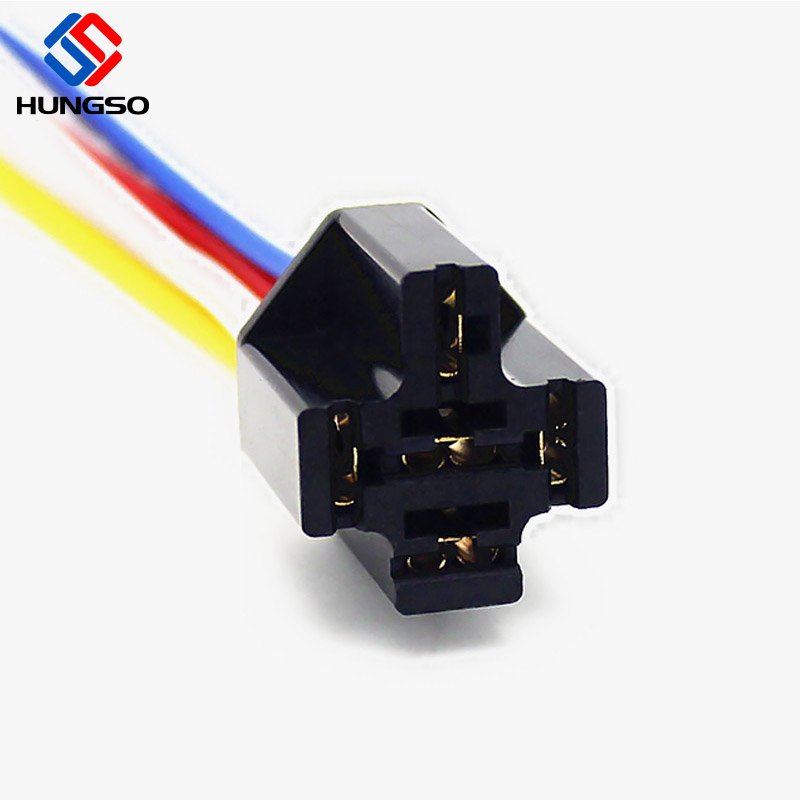12v Universal Relay Auto Relay Socket 5P 5 Pin 30A 40a4 Automotive Car Relay Base Auto Wire Harness
