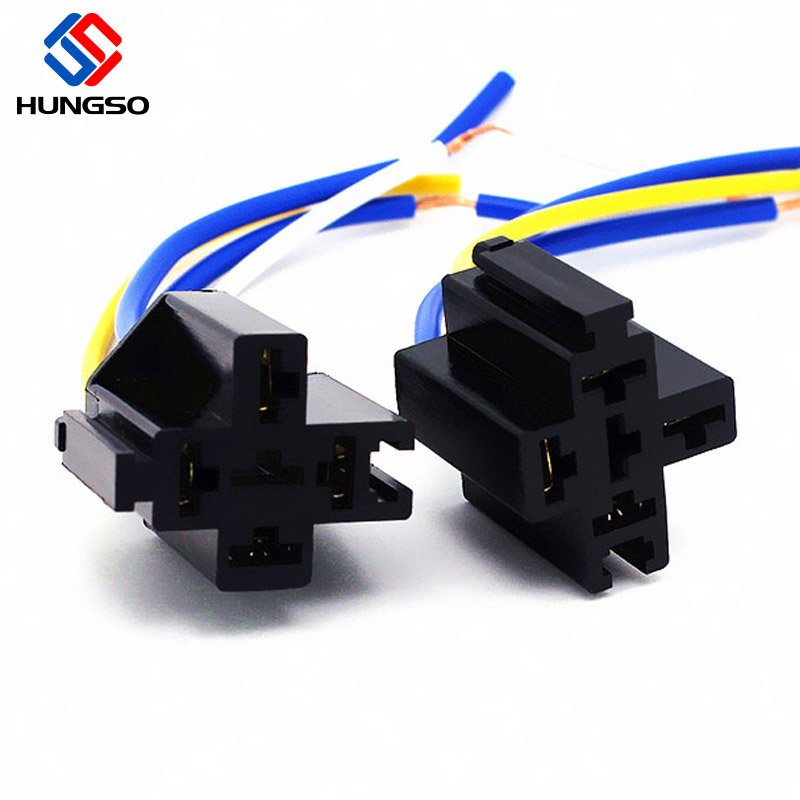 12v Universal Relay Auto Relay Socket 5P 5 Pin 30A 40a4 Automotive Car Relay Base Auto Wire Harness