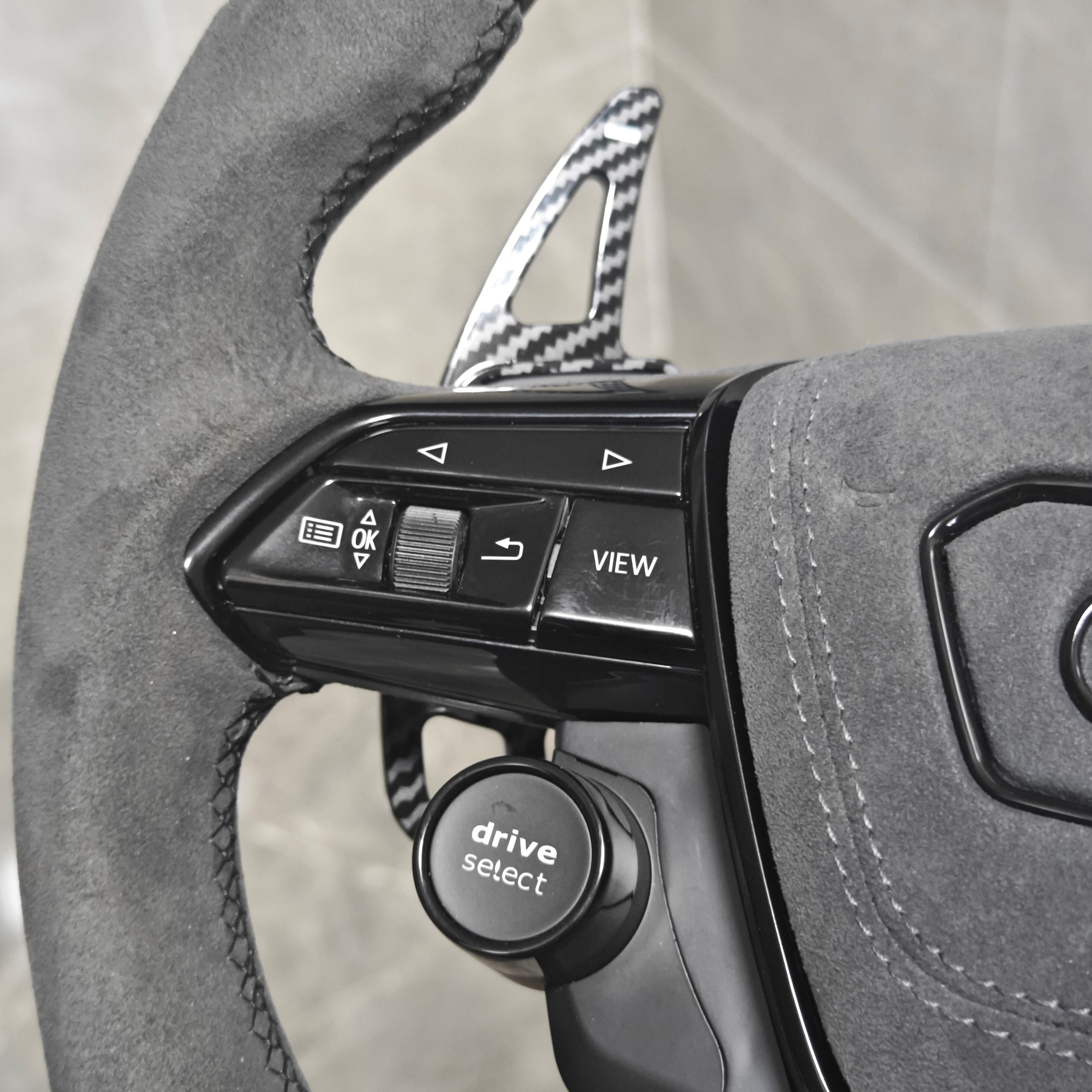 With Start Button RS R8 Sport Full Perforated Leather Steering Wheel for Audi