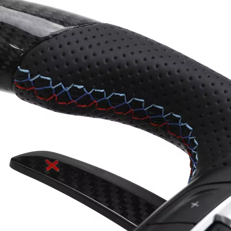 With Led Display Carbon Fiber Shift Paddle Leather M Steering Wheel for BMW F10 F30 X5 E70 E71 E60 E46 E92 E90 M3 M5 M6