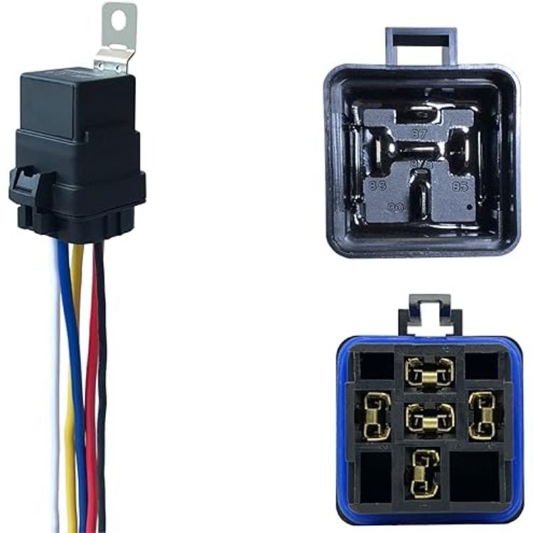 WQE WL04 Waterproof Automotive Relay Socket, 4/5 Pin, 12V Compatible for Part WLVF WLVF1 WLVF2