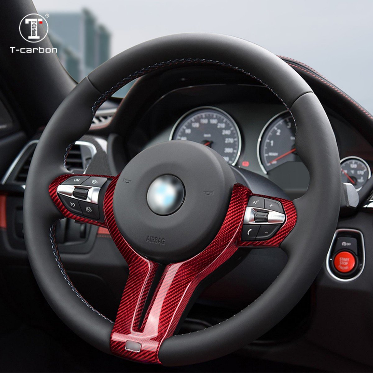Carbon Fiber Car Steering Wheel Trim For BMW M Series T-carbon Car Interior Accessories