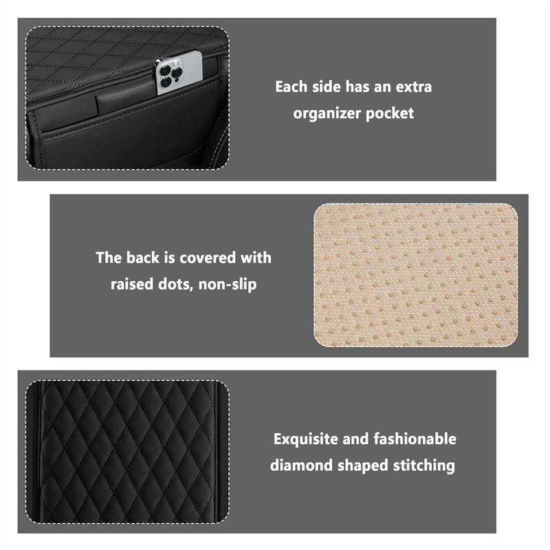 Universal Vehicles Armrest Bags Microfiber Leather Car Armrest Cover Cushion Car Center Console Cover
