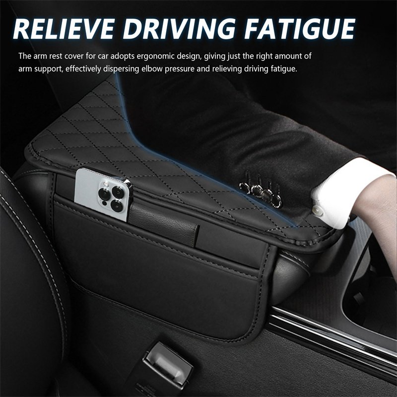 Universal Vehicles Armrest Bags Microfiber Leather Car Armrest Cover Cushion Car Center Console Cover