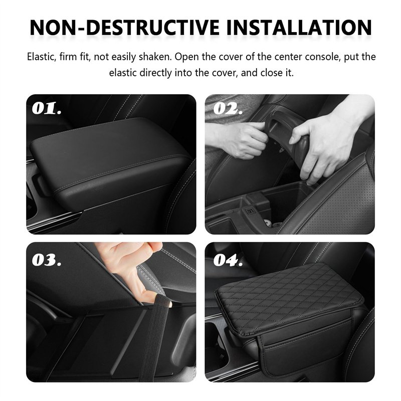 Universal Vehicles Armrest Bags Microfiber Leather Car Armrest Cover Cushion Car Center Console Cover
