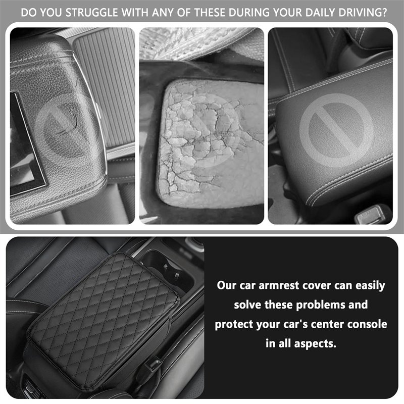 Universal Vehicles Armrest Bags Microfiber Leather Car Armrest Cover Cushion Car Center Console Cover