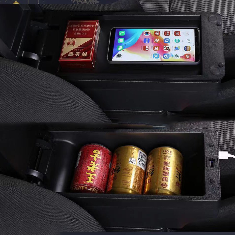 For Seat Ibiza Car Armrest Leather with USB Central Store Storage Box Interior Arm Rest Accessory