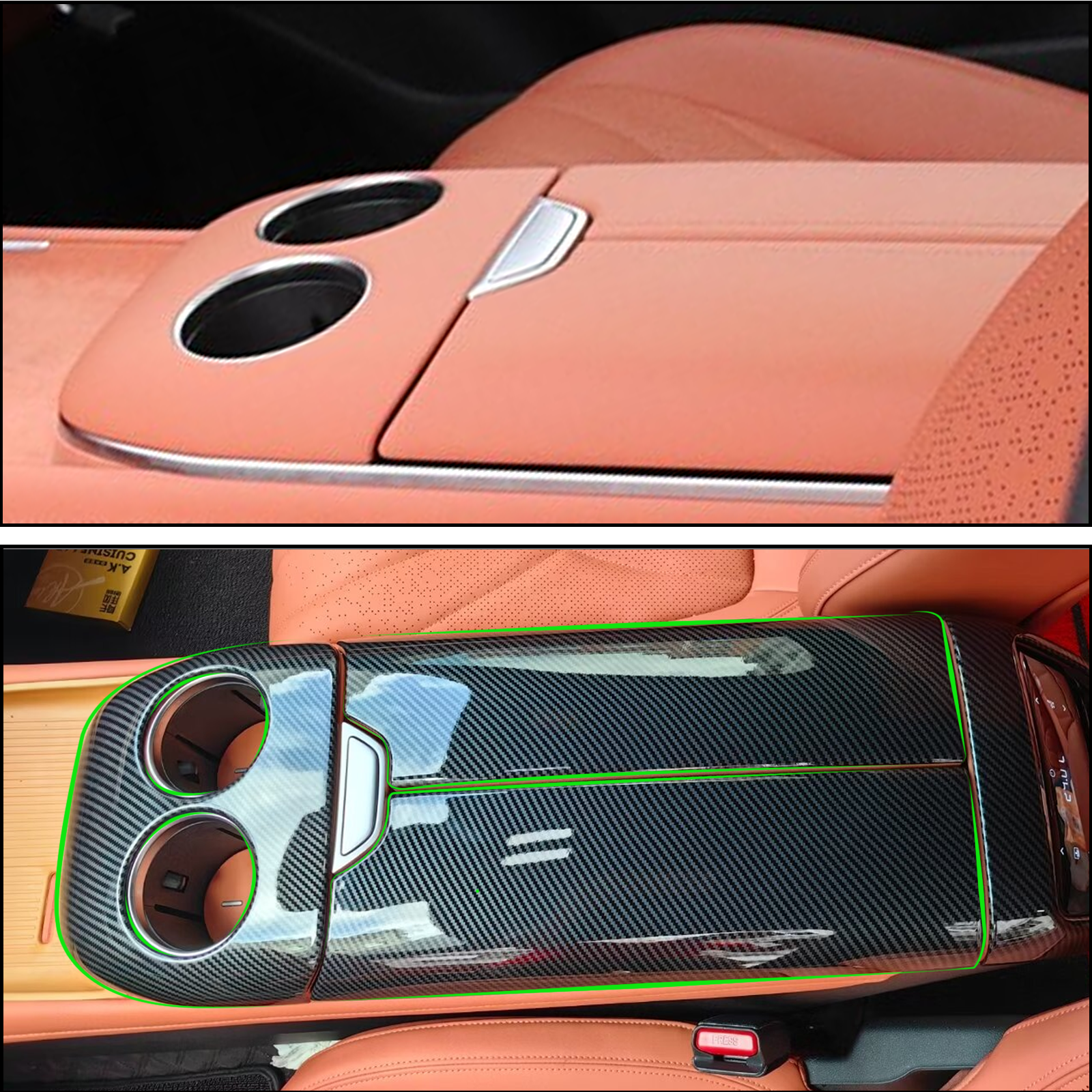 ABS Car Decoration Armrest Handrail Cover Storage Box Frame Accessories Body Kits for Changan Deepal S07 2023