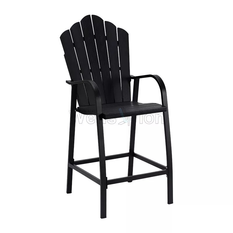 Modern Furniture Armrest Bar Stool Plastic Wood with Aluminum Frame Bar Chair for Bar and Bistro