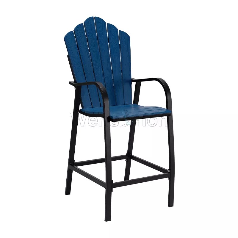 Modern Furniture Armrest Bar Stool Plastic Wood with Aluminum Frame Bar Chair for Bar and Bistro