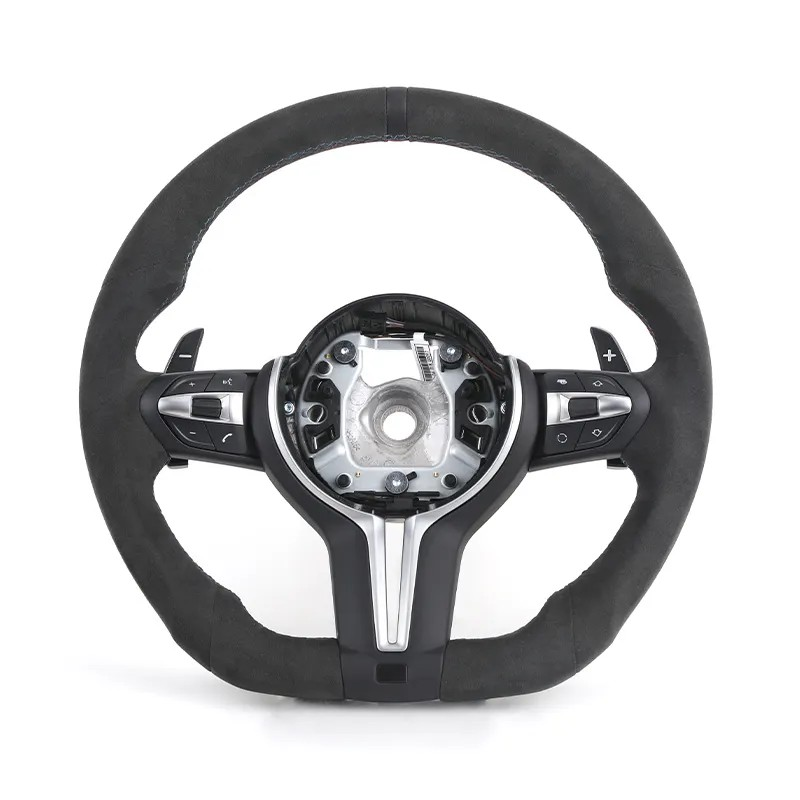 Custom Flat Bottom M Sport Full Alcantara Car Steering Wheel for BMW F10 F30 M5 F90 X1 F48 F22 X5 E70 X6 E71m F16 E60 E90 F01