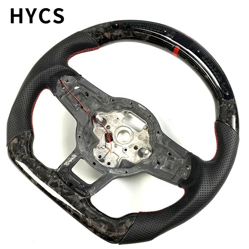 Car Accessories LED forged carbon fiber steering wheel for VW GOLF GTI SCIROCCO Lamando CC Steering Wheel