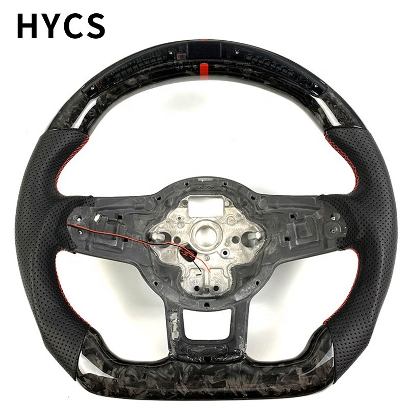 Car Accessories LED forged carbon fiber steering wheel for VW GOLF GTI SCIROCCO Lamando CC Steering Wheel