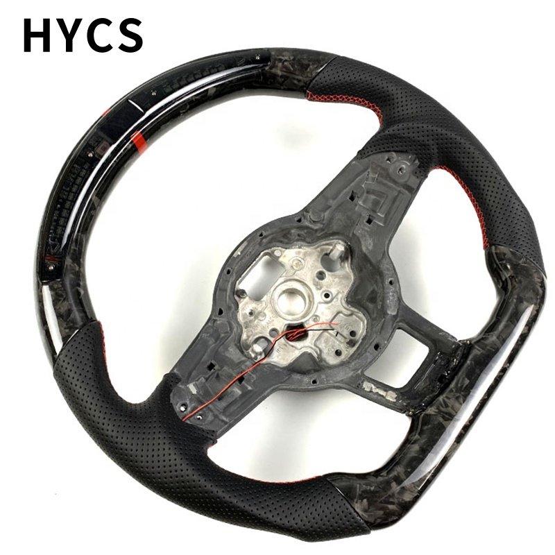 Car Accessories LED forged carbon fiber steering wheel for VW GOLF GTI SCIROCCO Lamando CC Steering Wheel