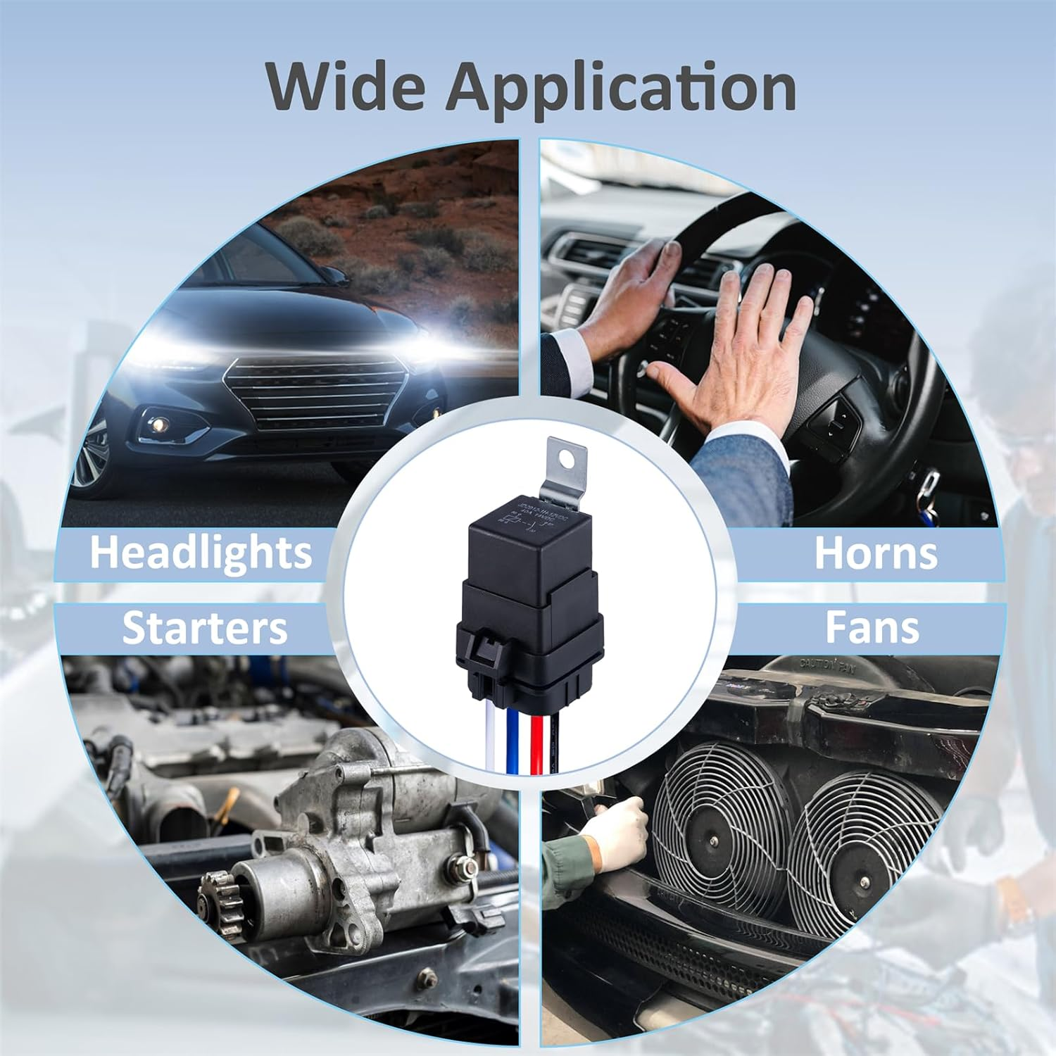 12V/24V Automotive Relays Fixed Back 5-pin Conversion 40A /80A/100A AC Automotive Car Relay Relay 12v 4 Pin