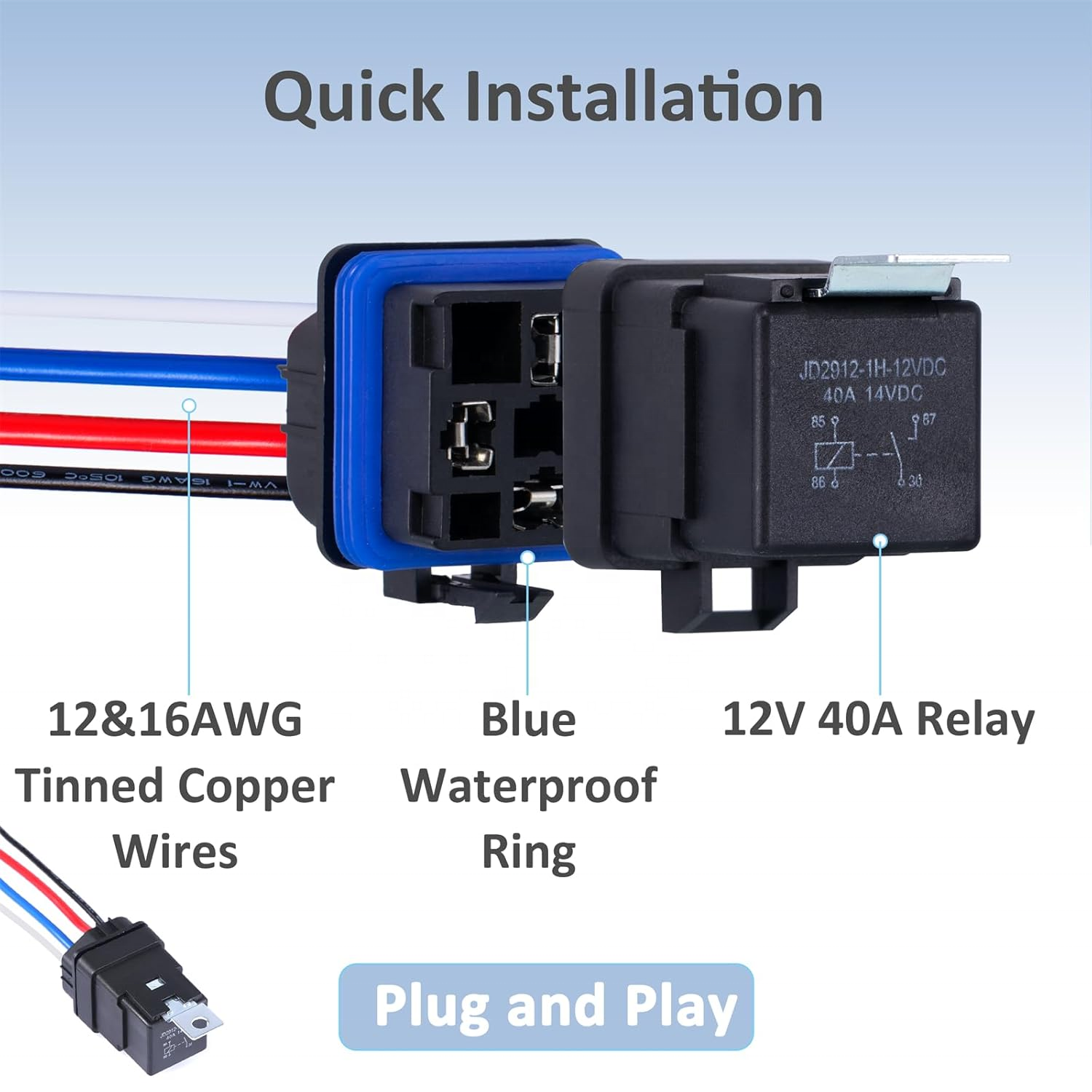 12V/24V Automotive Relays Fixed Back 5-pin Conversion 40A /80A/100A AC Automotive Car Relay Relay 12v 4 Pin