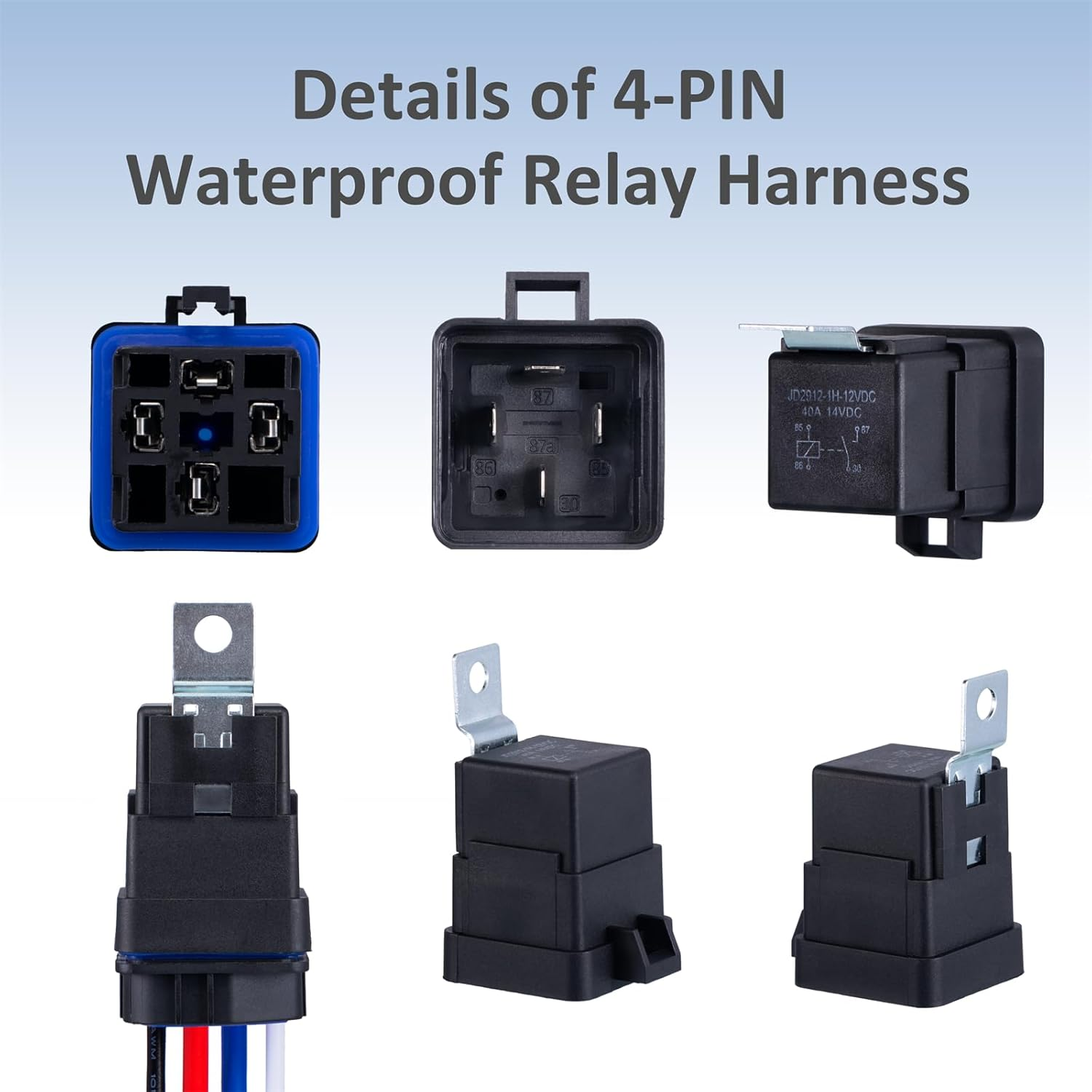 12V/24V Automotive Relays Fixed Back 5-pin Conversion 40A /80A/100A AC Automotive Car Relay Relay 12v 4 Pin