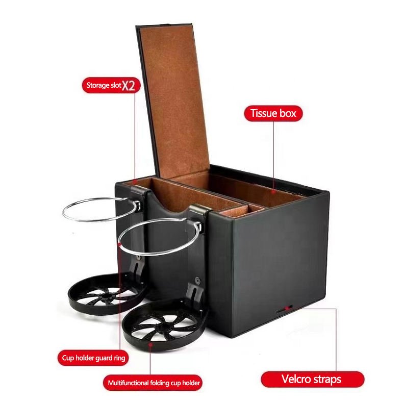 Wholesale Car Organizers Advanced Sensing Multi-Functional Storage Rack Water Cup Holder Armrest Box Tissue Storage Solution