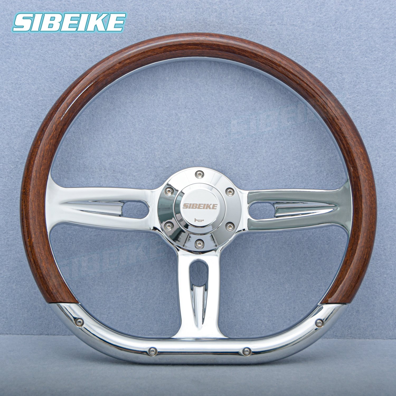 14inch JDM D Shape Vintage Classic Wood Steering Wheel Carbon Fiber Racing Game Sport Steering Wheel for Car Accessories