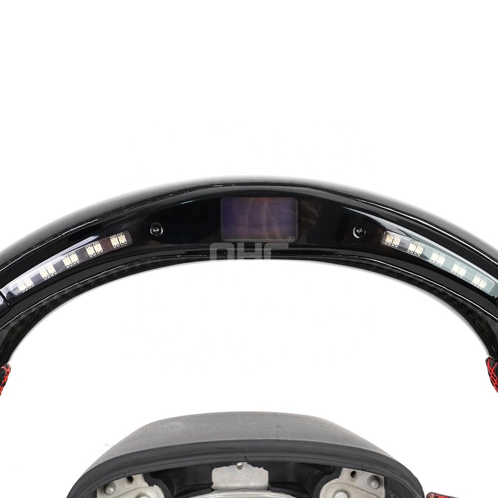 US Warehouse Dry Carbon Fiber Steering Wheel Led For 2015 2016 2017 2018 2019 2020 Dodge Challenger Charger Steering Wheel Ohc