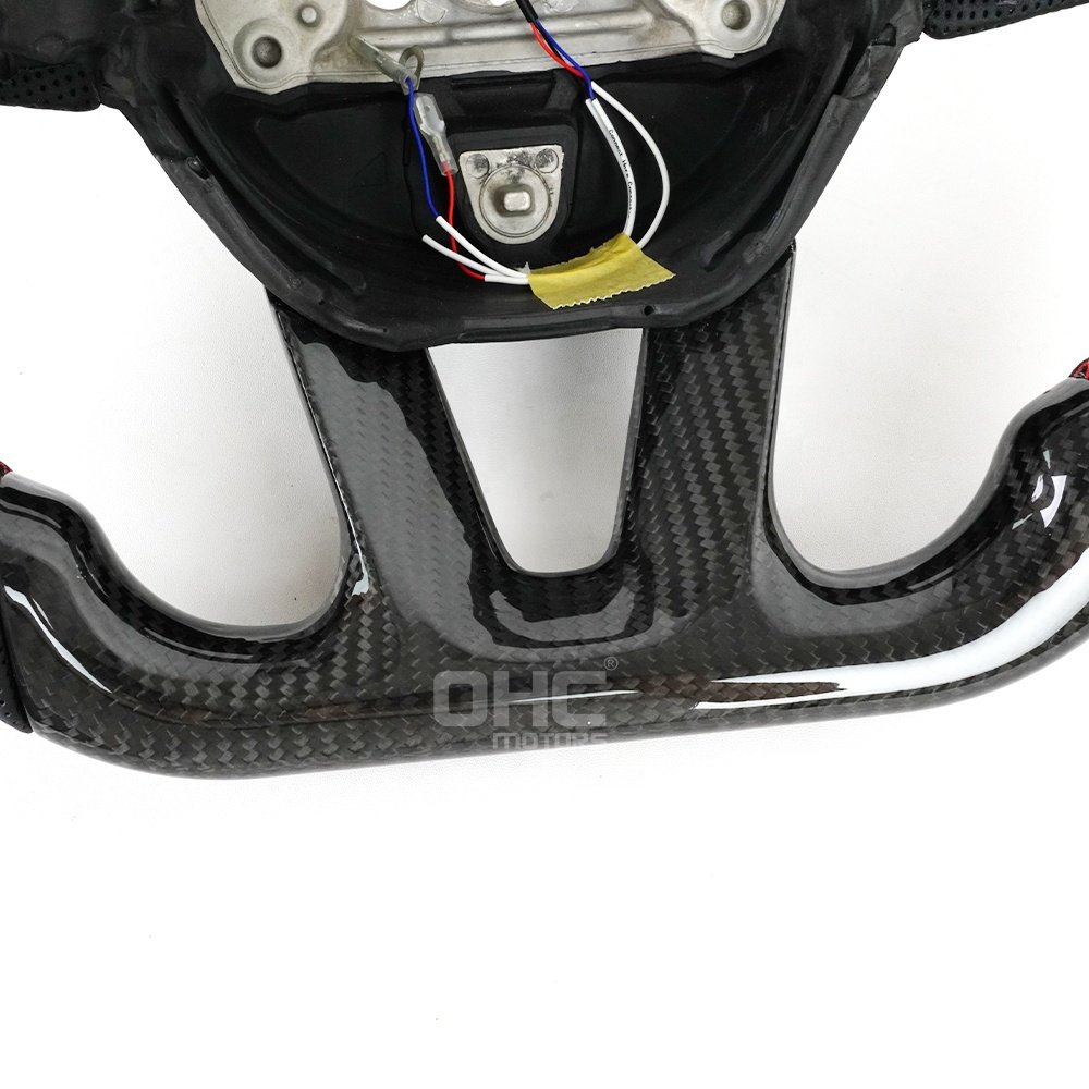 US Warehouse Dry Carbon Fiber Steering Wheel Led For 2015 2016 2017 2018 2019 2020 Dodge Challenger Charger Steering Wheel Ohc