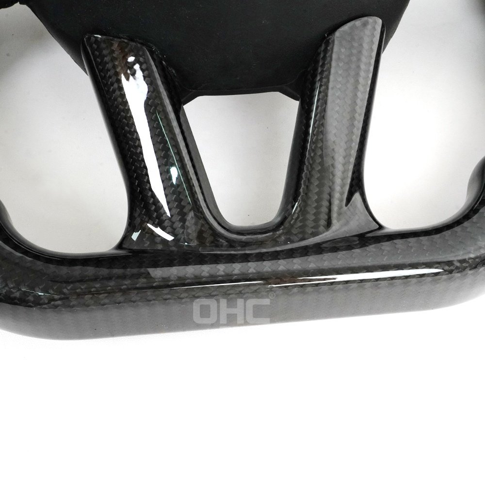 US Warehouse Dry Carbon Fiber Steering Wheel Led For 2015 2016 2017 2018 2019 2020 Dodge Challenger Charger Steering Wheel Ohc