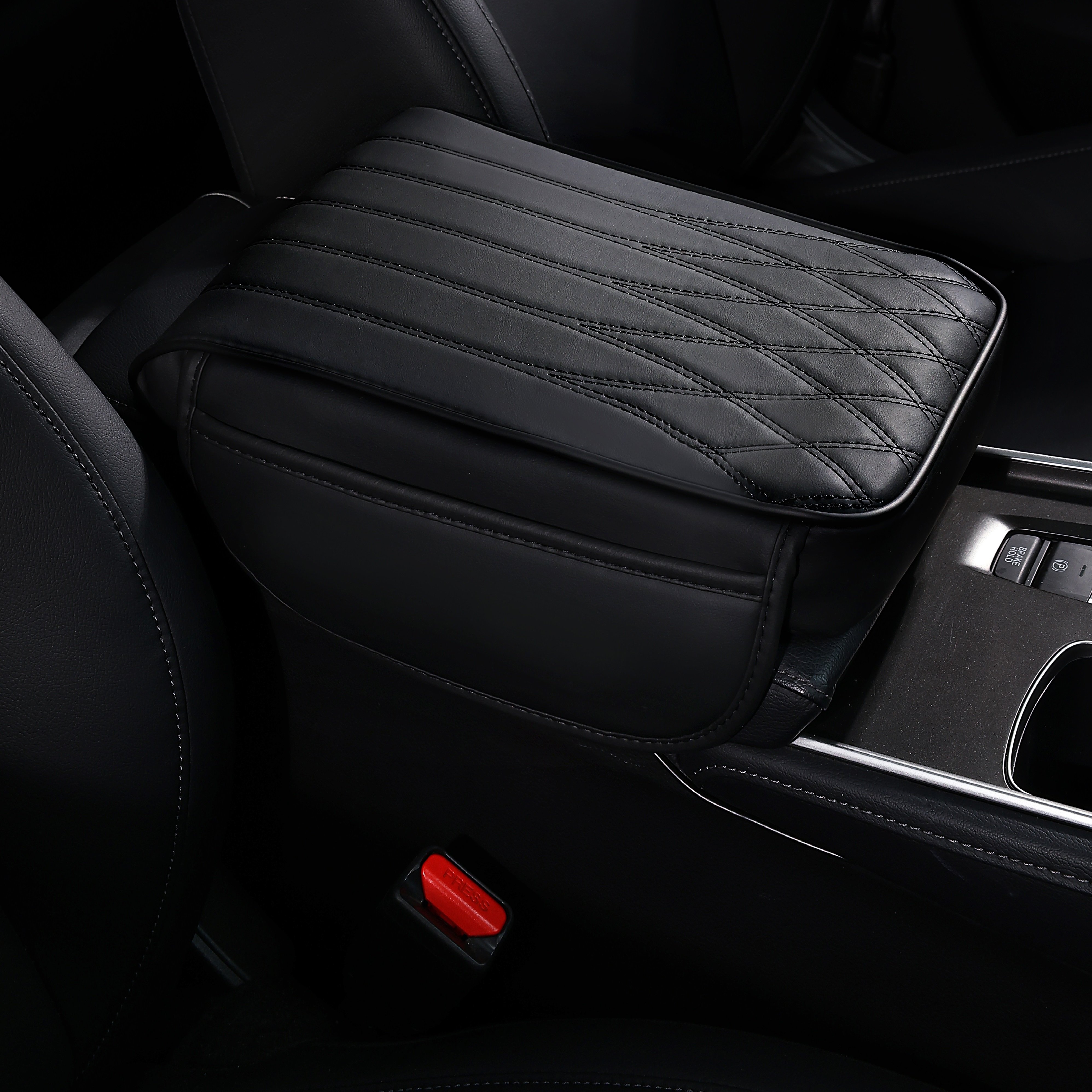 Factory Wholesale Simple Minimalism Car Accessories Pu Leather Luxury Pad Armrest Car Universal Cushion
