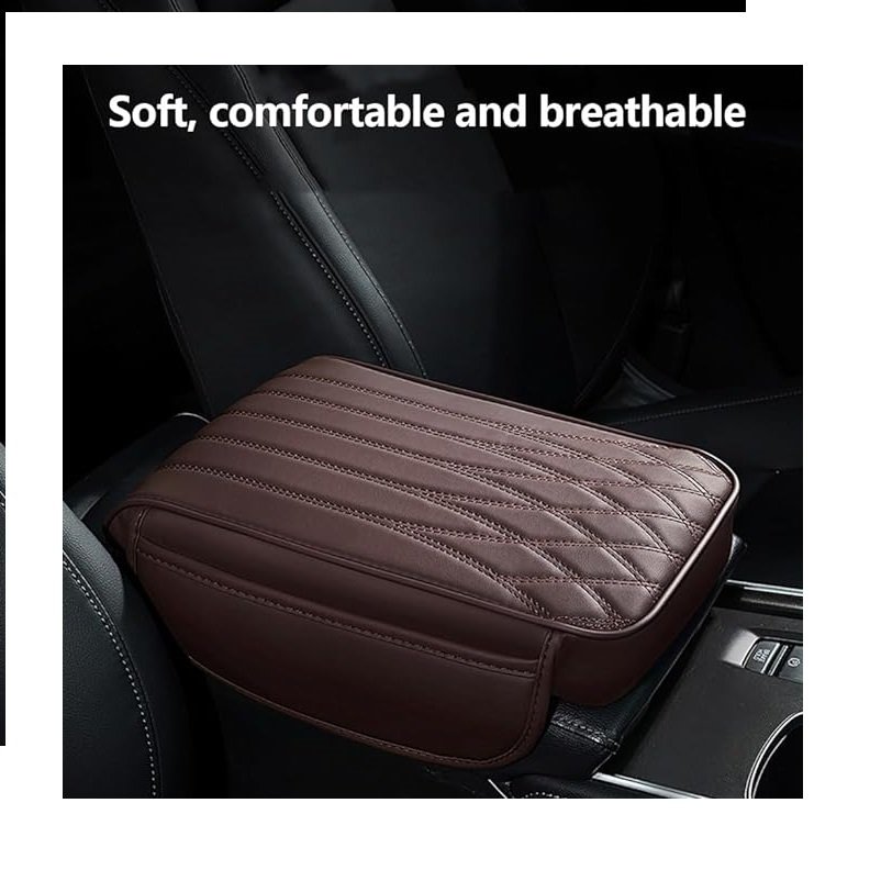 Factory Wholesale Simple Minimalism Car Accessories Pu Leather Luxury Pad Armrest Car Universal Cushion