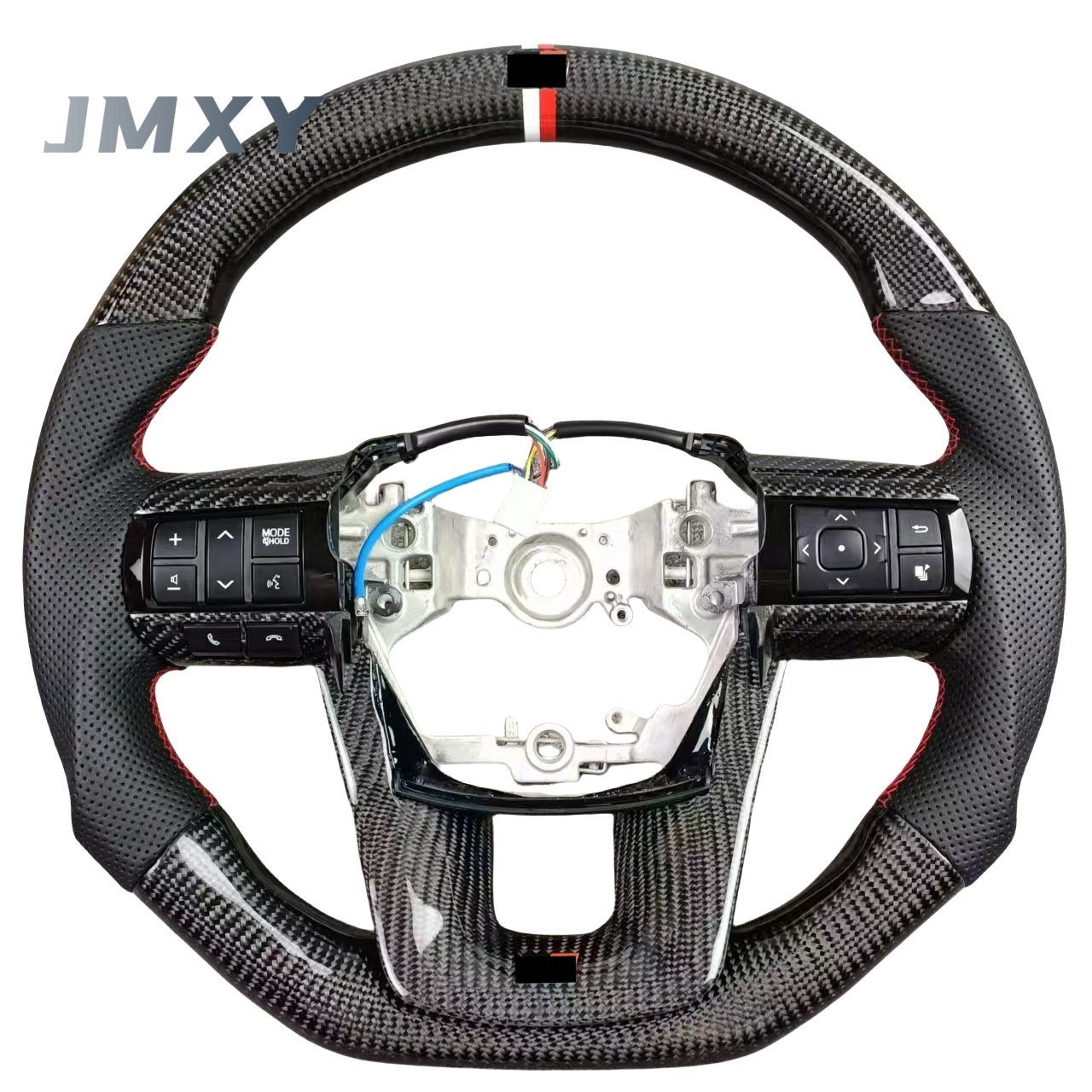 Customized Racing Carbon Fiber D-Shape Steering Wheel Sports Style Leather For Toyota Hilux Models Car Interior Accessories