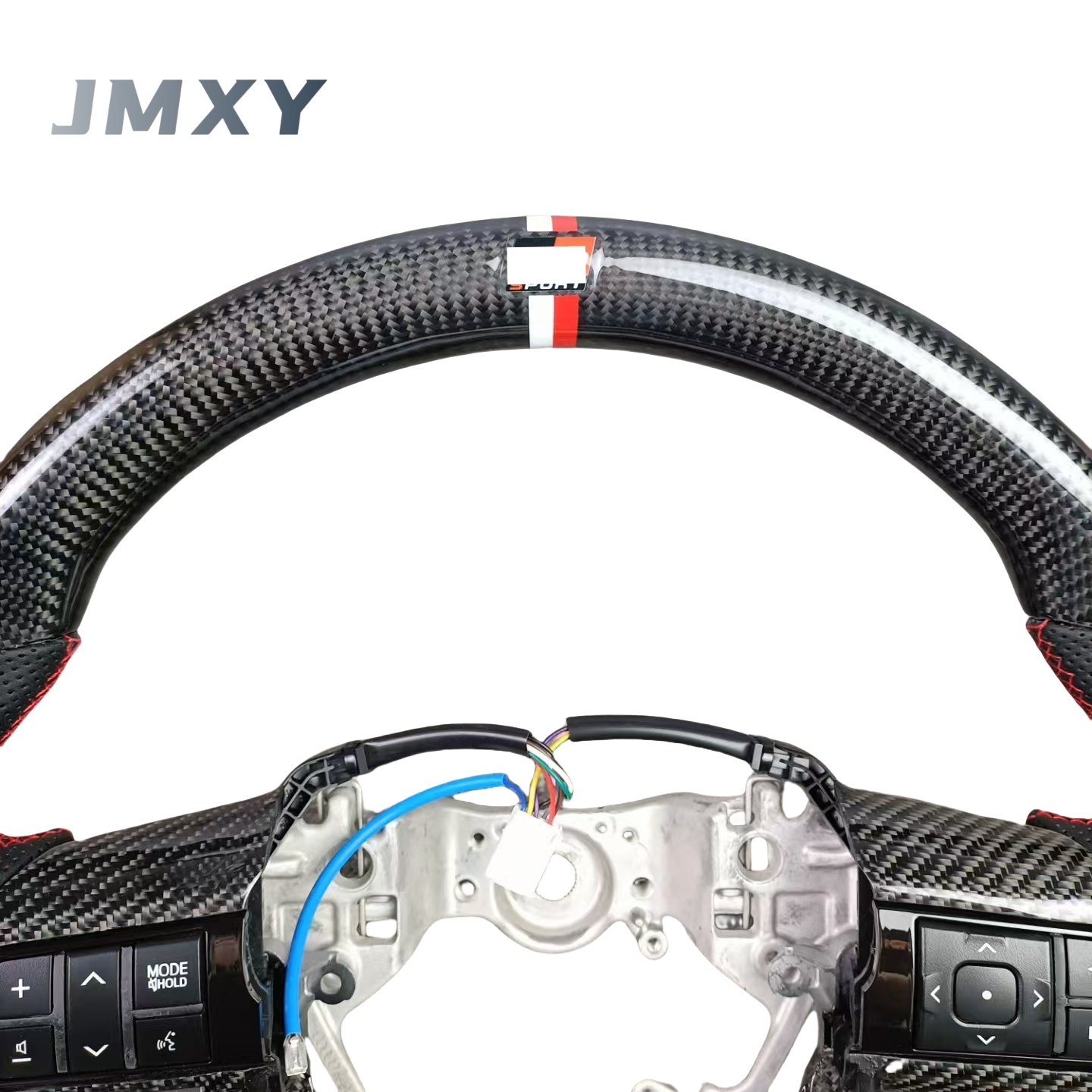 Customized Racing Carbon Fiber D-Shape Steering Wheel Sports Style Leather For Toyota Hilux Models Car Interior Accessories