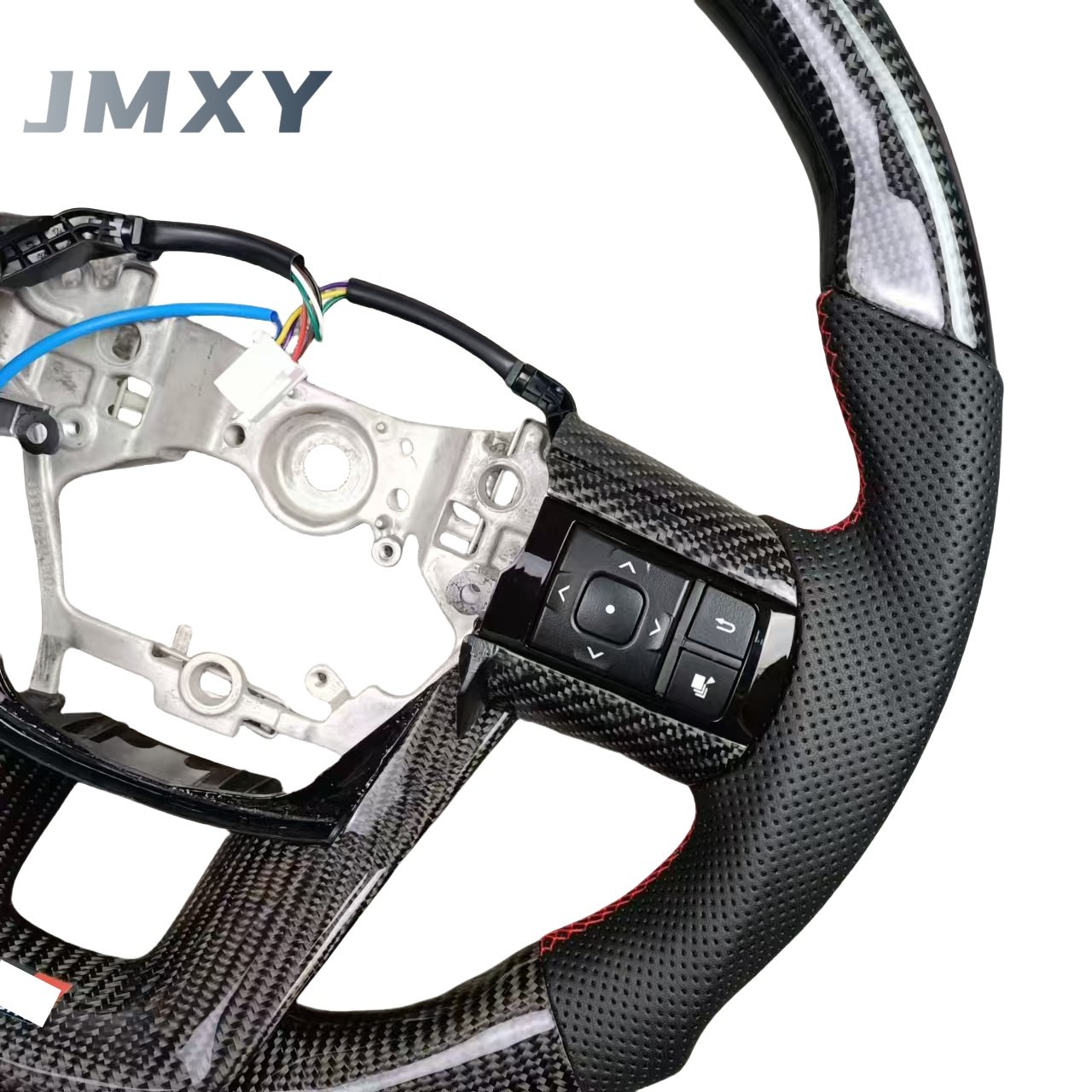 Customized Racing Carbon Fiber D-Shape Steering Wheel Sports Style Leather For Toyota Hilux Models Car Interior Accessories