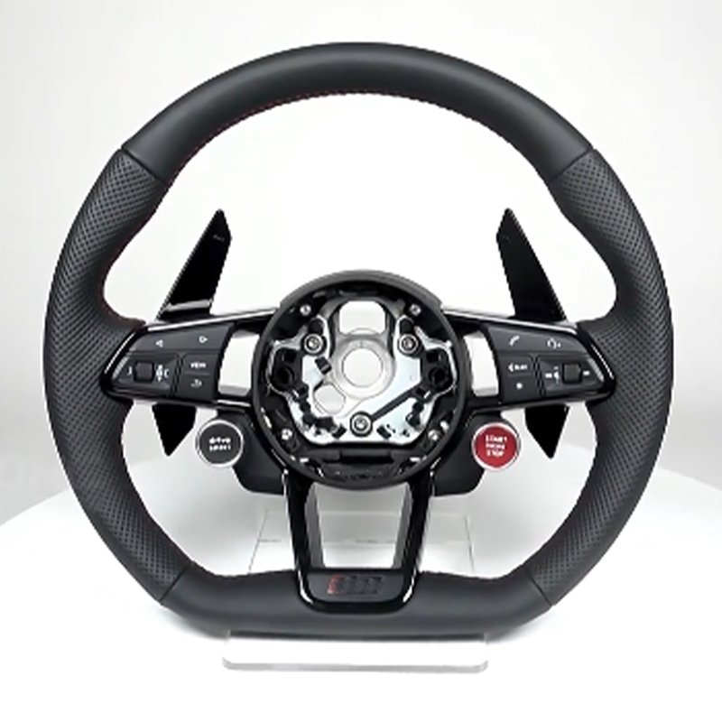 For Audi R8 All Series Custom Racing Wheel Flat leather perforated leather Car Steering Wheel