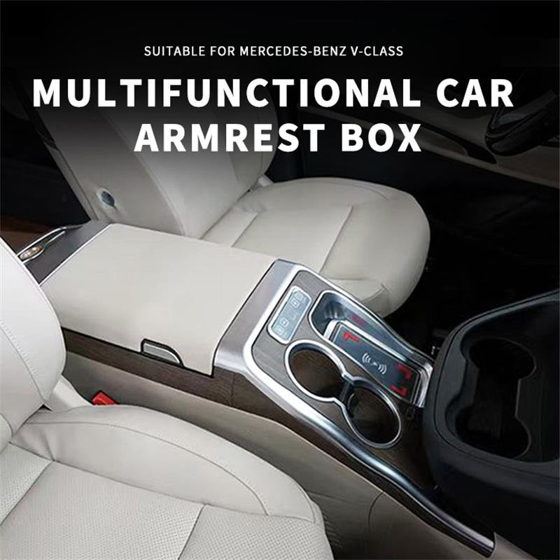 Bojing Custom Car Center Armrest Rotatable Box Storage Car Central Console Interior Accessories Armrest for Mercedes Benz Vito