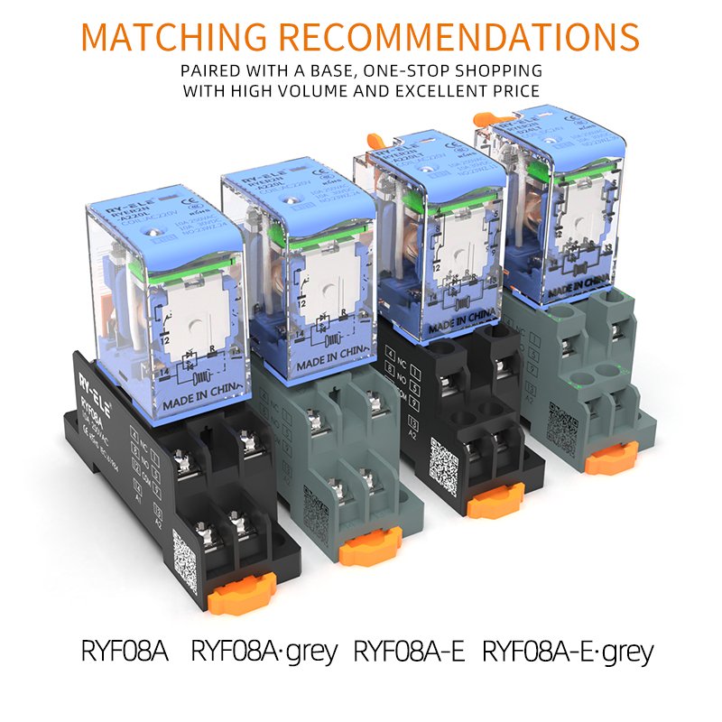 Customizable 8PIN RYER2N-A24L Relay With LED 10A/250VAC Protective Power Relays Multi-purpose Auto General Use Sealed For PCB